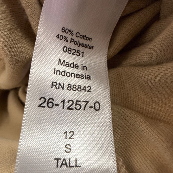Woman Within Womens Tan Straight-Leg Pants With Elastic Waist & Pockets Size 12