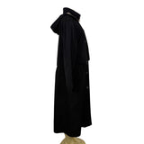 Fleet Street Womens Black Polyester Hooded Trench Coat Button Closure Size 10