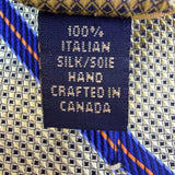Dion Mens Blue & Orange Striped 100% Silk Tie Classic Design