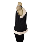 Dressbarn Womens Black & White Sleeveless Button-Shoulder Top Size 14