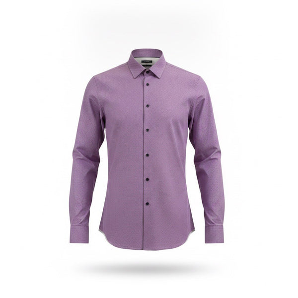 Hugo Boss Mens Purple Cotton Slim Fit Button-Up Long Sleeve Shirt Size 17 43