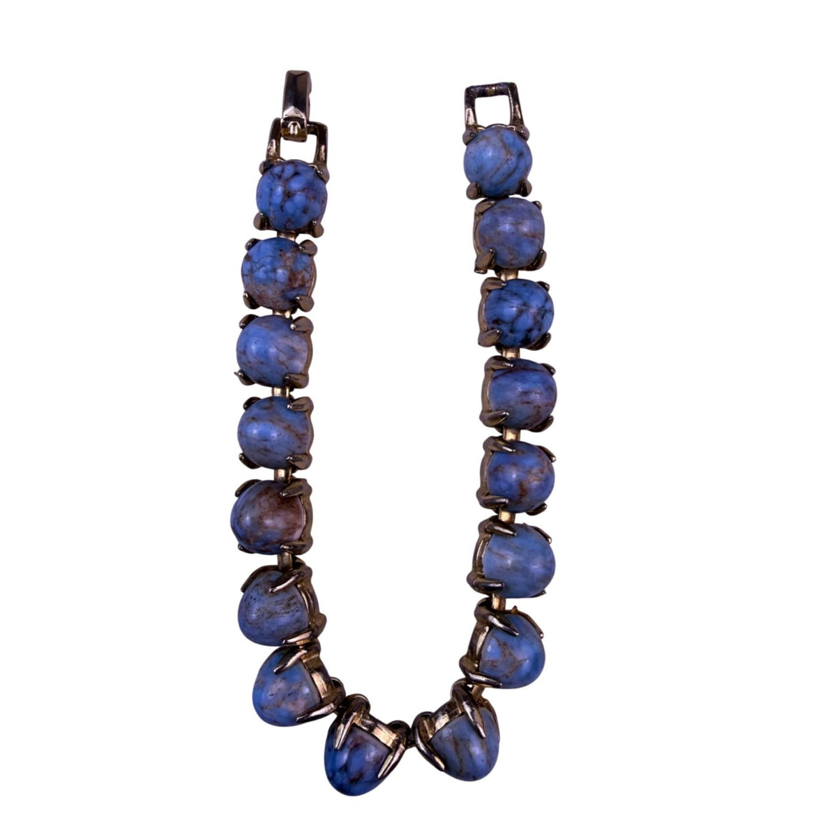 Vintage Gold Tone Womens Bracelet Blue Turquoise-Like Stones