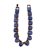 Vintage Gold Tone Womens Bracelet Blue Turquoise-Like Stones