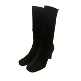 Stuart Weitzman Women’s Black Suede Knee-High Heeled Square Toe Boots Size 8.5M