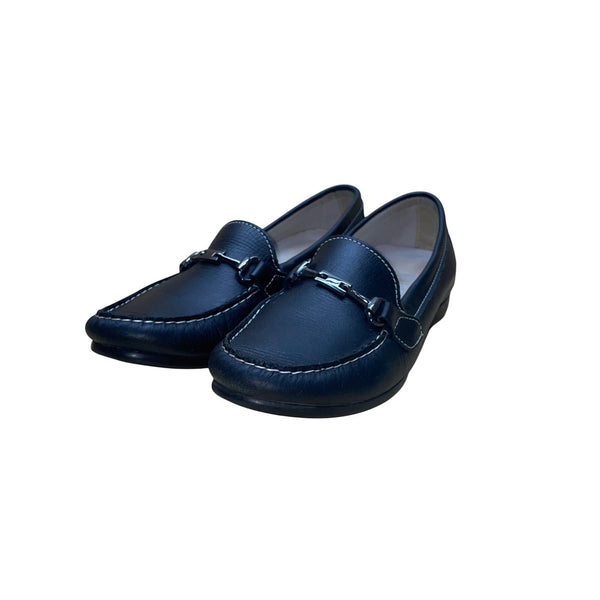 Munro American Women’s Black Leather Horse Bit Accent Loafers Size 6W
