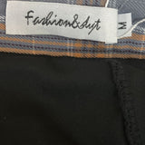 Plaid Pleated Mini Skirt With Button & Zipper Closure Size M - New