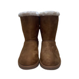 Hot Tomato Women’s Brown Faux Suede & Fur Joanna Back Bow Winter Boots Size 10M