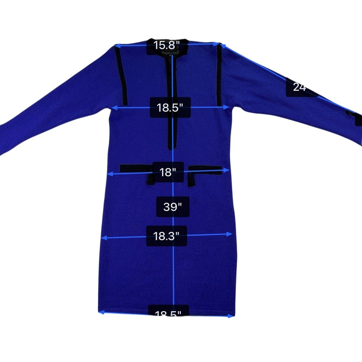 Vintage Don Sayres Womens Purple & Black Wool Knit Dress Long Sleeves Sz 8