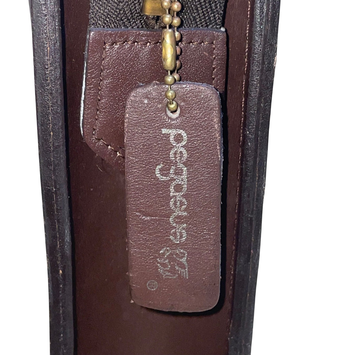 Pegasus Men’s Brown Leather Zippered Dual-Handle Handbag Briefcase