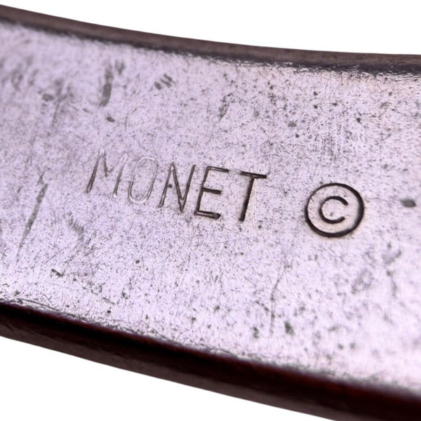 Monet Womens Silver Tone Metal Diamond-Patterned Bangle Bracelet