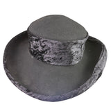 Importina Bollman Unisex Black Velvet-Finish Wool Vintage Style Wide Brim Hat