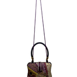 Bohemian Women’s Purple Patchwork Beaded Handbag With Embellished Details