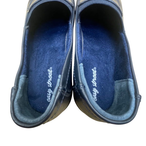 Easy Street Women’s Navy Blue Faux The Ultimate Slip-On Leather Loafers 7.5M