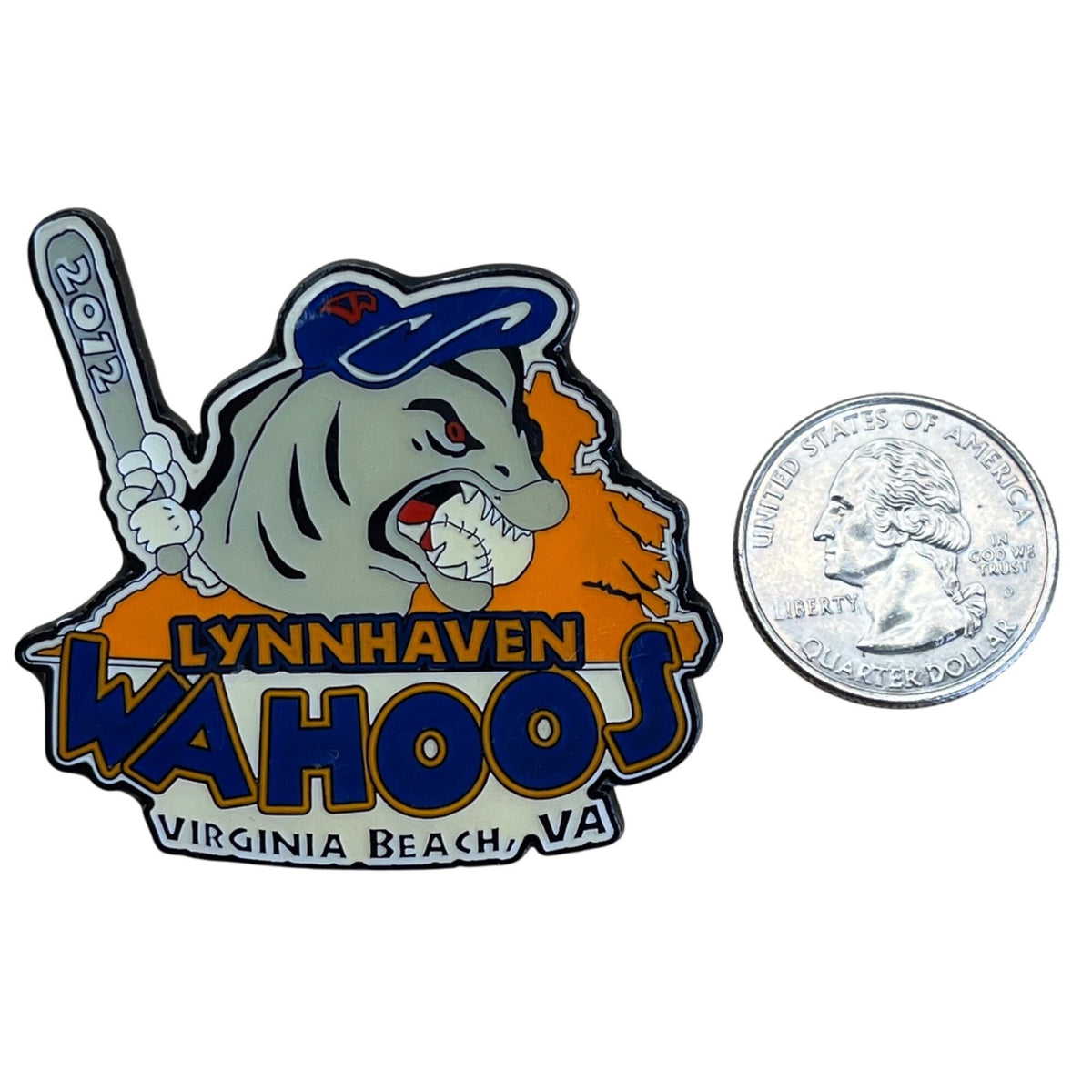 Lynnhaven Wahoos 2012 Virginia Beach Baseball Team Logo Pin  Double Post Backing