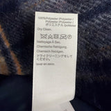 Madewell Womens Navy Wool Blend Plaid Double-Breasted Coat Size XS