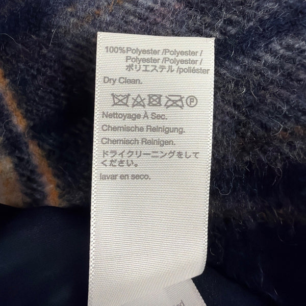 Madewell Womens Navy Wool Blend Plaid Double-Breasted Coat Size XS
