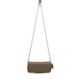 Lulu Townsend Women’s Gold Metal Rhinestone Chain Strap Evening Bag