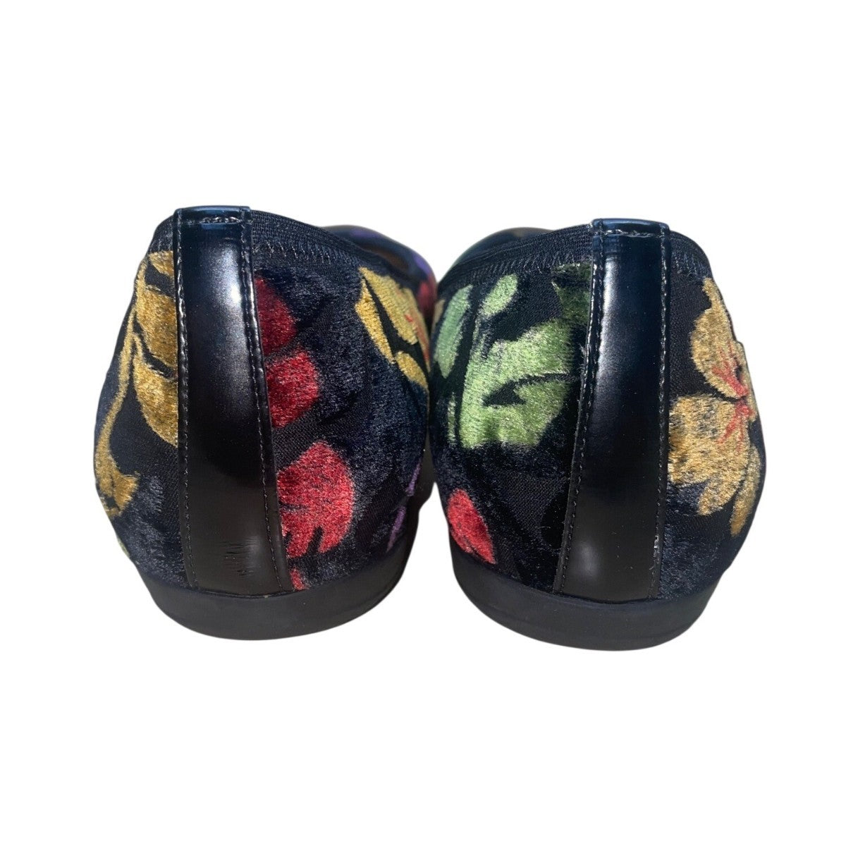 Gabor Women’s Black Multicolor Floral Pattern Patent Toe Ballet Flats Sz 5.5