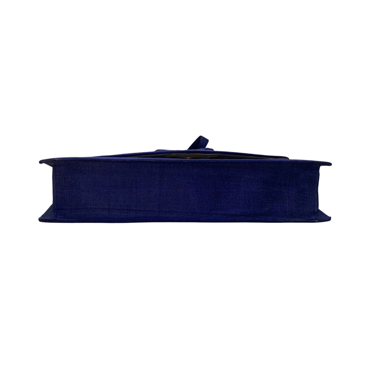 Embroidered Shoulder Bag Women Blue Fabric Fold-Over Clutch Adjustable Strap