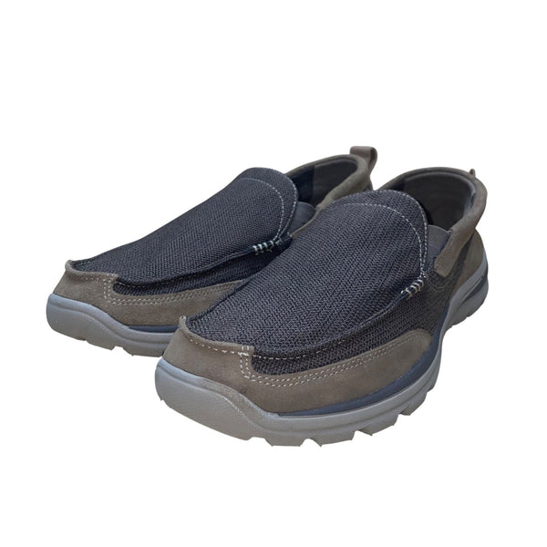 Skechers Men’s Brown Mesh & Leather Slip-On Relaxed Fit Loafers Size 10.5