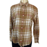 Banana Republic Women's Brown Plaid Button-Up Shirt Sz S