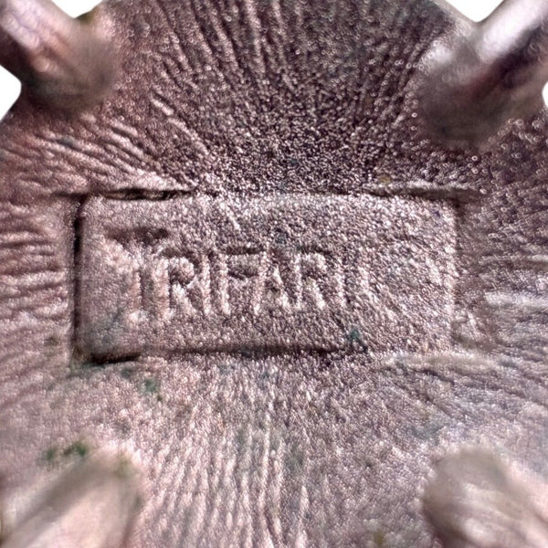 Trifari Womens Silver Tone Metal Cross Pendant Necklace  Chain Vintage Design