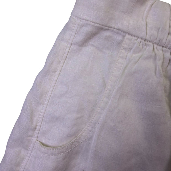 J.Crew Womens White Linen Skirt W/ Cotton Lining Drawstring Waist Size 2