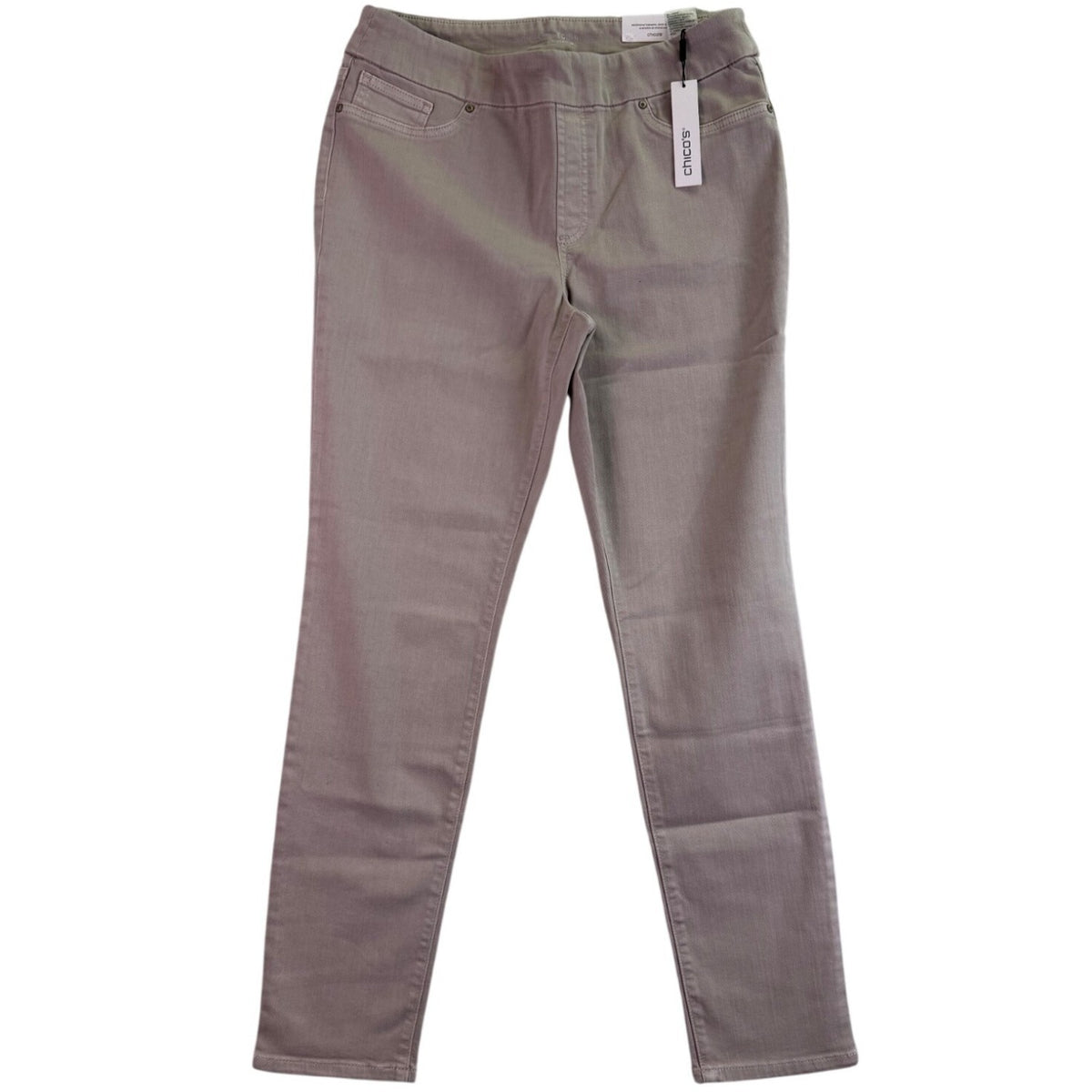 Chicos Womens Beige Stretch Comfortable Slim Fit Pull-On Jeggings Size 15R