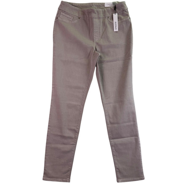 Chicos Womens Beige Stretch Comfortable Slim Fit Pull-On Jeggings Size 15R