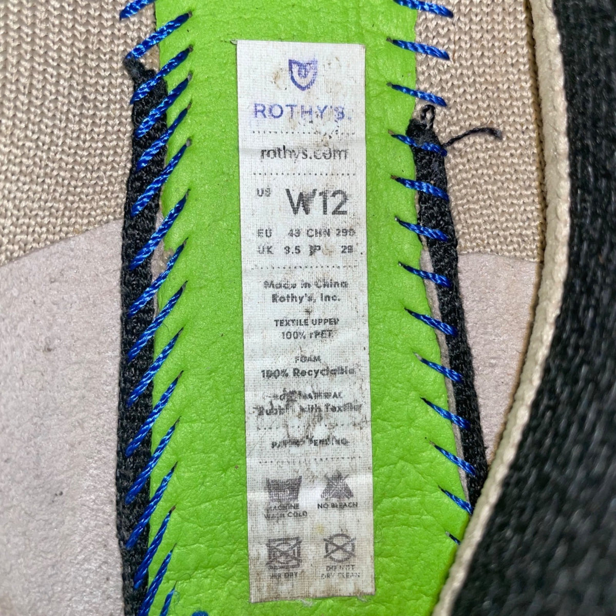 Rothys Women’s Gray & Blue Knit Recycled Material Ballet Flat Size W12