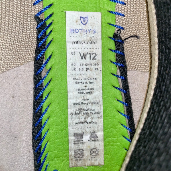 Rothys Women’s Gray & Blue Knit Recycled Material Ballet Flat Size W12