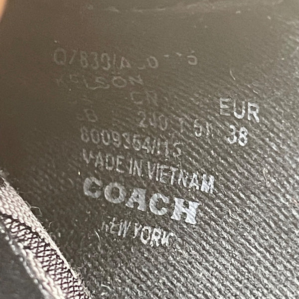Coach Women's Black Suede & Canvas Monogram Lace-Up Athletic Sneakers Size 8