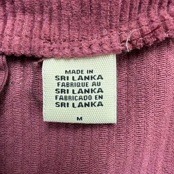 Levis Womens Burgundy Cotton Corduroy Button-Front Overall Midi Dress Size M