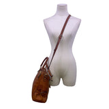 Kattee Women’s Brown Leather Structured Design Dual Handle Satchel Bag