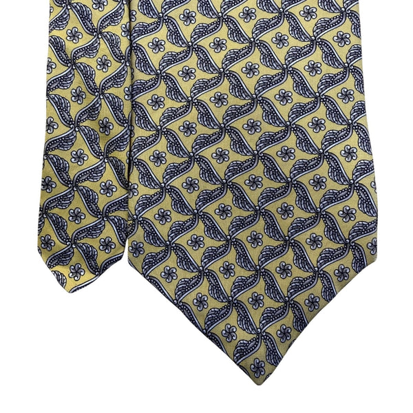 Bert Pullitzer  Yellow & Navy Silk Mens Patterned Tie By Beau Ties