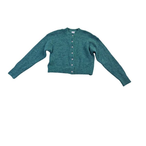 Cotton:On Womens Green Wool Blend Button-Up Cardigan Sweater Soft Textured Sz M