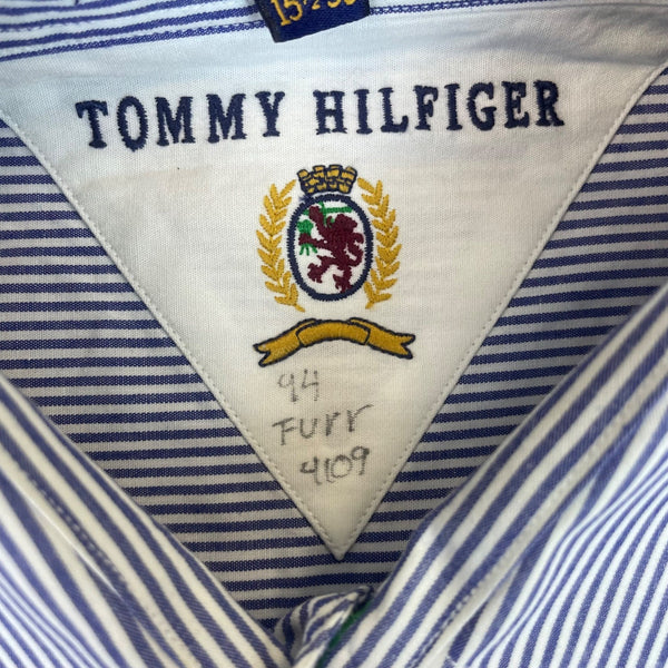 Tommy Hilfiger Men's Blue & White Striped Long Sleeve Dress Shirt Sz 15.5/33