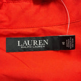 Lauren Ralph Lauren Womens Red Button-Up Puff Sleeve Midi Dress Sz 12 - New