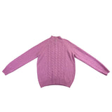 Karen Scott Women’s Pink Cable Knit Sweater Pearl Button Mock Neck Size L