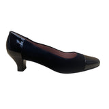 BeautiFeel Women’s Black Suede & Patent Leather Block Heel Pumps Size 39