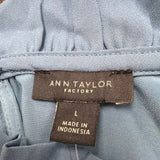 Ann Taylor Factory Womens Blue Ruffle Sleeveless Blouse Size L