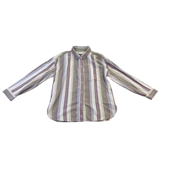 American Eagle Mens Purple Stripe Button-Up Long Sleeve Shirt Size M