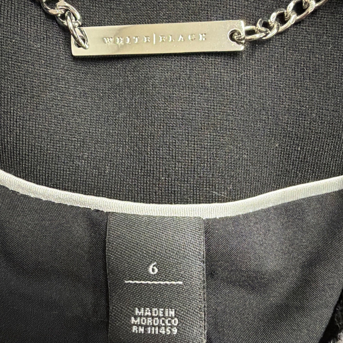 White House Black Market Womens Black & White Plaid Long Sleeve Blazer Sz 6