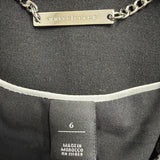 White House Black Market Womens Black & White Plaid Long Sleeve Blazer Sz 6