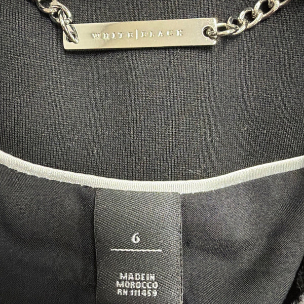 White House Black Market Womens Black & White Plaid Long Sleeve Blazer Sz 6