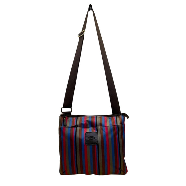 Brics Women’s Multicolor Nylon Striped Bag Adjustable Strap Crossbody Bag