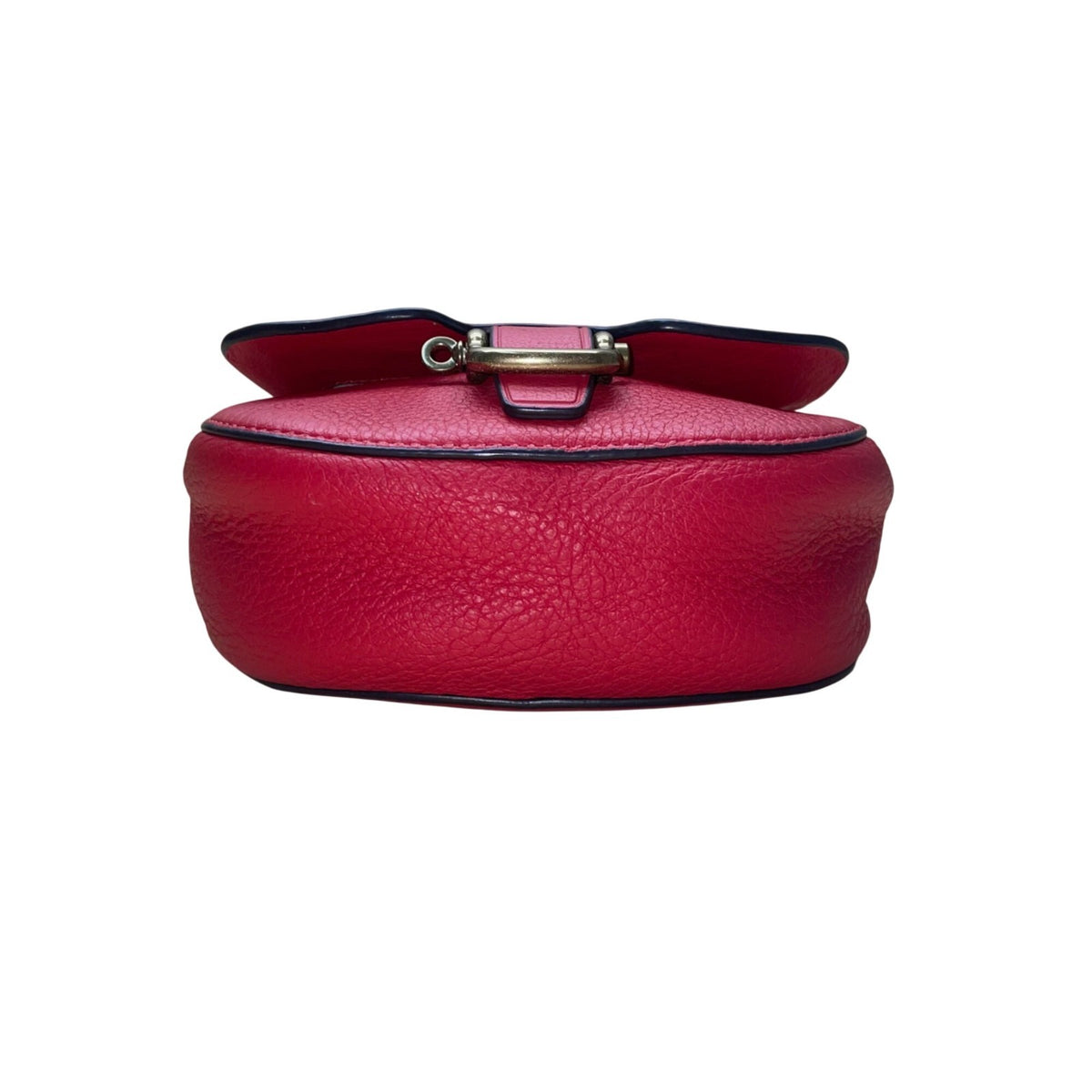 J.Crew Women’s Red Leather With Adjustable Crossbody Strap Saddle Bag