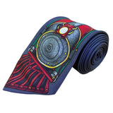 Custom Designed Mens Multi-Color Polyester Train Design Graphic Neck Tie