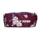 Vera Bradley Women’s Maroon Quilted Blooms & Branches Floral Print Vera Tote Bag