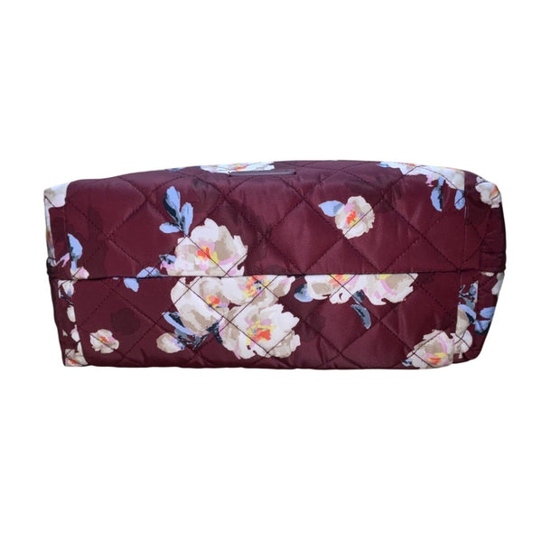 Vera Bradley Women’s Maroon Quilted Blooms & Branches Floral Print Vera Tote Bag